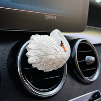Diffuseurs d'air de luxe faits à la main pour voiture, en forme de cygne, avec pierres diffuseuses, pour décoration intérieure, à clipser sur grille d'aération