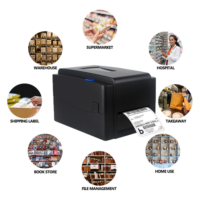 4 Inch Label Printer 300dpi for Office Mini Thermal Sticker Printer Thermal Transfer Printer for Packaging Machine