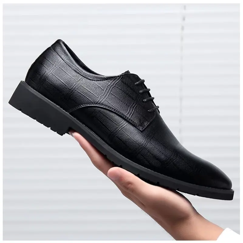 Men S Dress Shoes for Men Casual Wedding Shoes Hot Selling Big Stone Pattern Genuine Leather Luxury Fashion Pig Trend