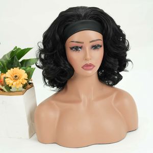 Peluca de Cabello Sintético con Diadema Ondulada y Rizada de 14 Pulgadas Amygirl, Rizada Promedio, Resistente al Calor, 180% de Densidad, Hecha a Máquina - Product Image 4