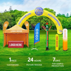 Arche gonflable personnalisée 6m (20ft) <span class=keywords><strong>en</strong></span> tissu Oxford robuste de qualité commerciale – Portique gonflable pour salons professionnels et événements sportifs - Product Image 4