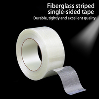 Ruban adhésif rayé en fibre de verre, transparent, à filament simple, renforcé, résistant à l'usure, pour emballage et cerclage