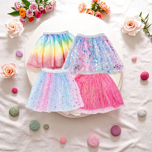 Regenbogen Pailletten Tutu Rock für Mädchen Prinzessin Tanzrock im atmungsaktiven Casual Style mit Plus Size für Kinder - Product Image 2