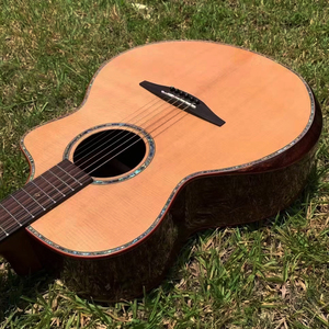 <span class=keywords><strong>Kaysen</strong></span> 41 ''Accoudoir Table en épicéa massif Feuilles d'érable Incrustation Touche Guitare acoustique électrique Kit d'accessoires - Product Image 2