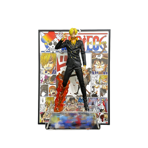 Diorama 3D Sanji con Efecto de Llama, Figura en Capas, Fondo de Cómic, Arte de Pared Enmarcado, Regalo Premium - Product Image 1