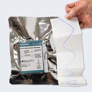 Gasa Hemostática Profesional Impregnada con Caolín, Apósito Coagulante Recomendado por la CoTCCC para el Control de Hemorragias Vívidamente Peligrosas - Product Image 1