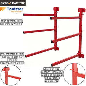 Support mural robuste en métal pour pare-chocs, bras de 600 mm, revêtement poudré, pour panneaux de réparation de <span class=keywords><strong>carrosserie</strong></span> automobile en atelier - Product Image 1