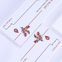 Emballage cosmétique minimaliste personnalisé en kit plat, boîtes en papier à rabat inversé imprimées en blanc et rouge pour sérum