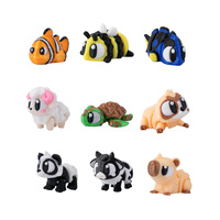 Jouet promotionnel : Animaux imprimés en 3D, Petits animaux à grands yeux imprimés en 3D, Jouets multi-articulés, Ornements multicolores
