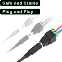 Adaptateur de prise d'alimentation CC mâle-femelle pour bandes LED DC12V-24V, vente en gros