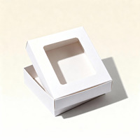 Boîte d'emballage en carton blanc écologique avec fenêtre transparente, conception multi-usages couvercle-étui, ensemble personnalisé pour