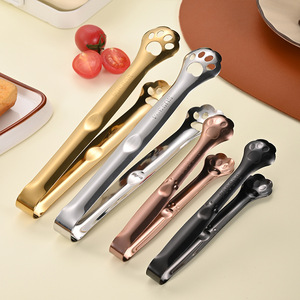 304 Stainless Steel Cat Paw Shaped Clip, Anti-slip and Anti-scalding, Food Clip for Salads, Desserts, Bread, <b>Barbecue</b>, and Meat. - Product Image 2