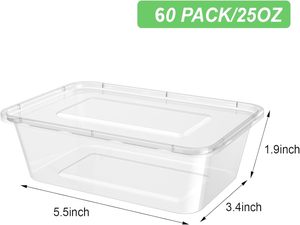 Nuevo Diseño de Contenedor Rectangular Desechable de Plástico PP para Alimentos con Tapa, Capacidad de 650 ml, 100% Seguro para Alimentos, Temperatura de Uso -10 °C - Product Image 2