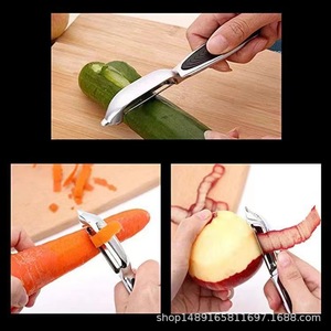 Stainless Steel Fruit Peeler 2 <b>Pc</b> <b>Set</b> With Black Handle For Kitchen Use - Product Image 4