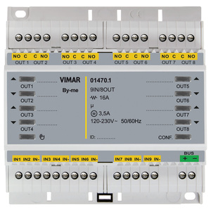 Modulo Relè Vimar By-me 9in 8out 16A 3.5A 120-230V 50/60Hz per Domotica Intelligente - Product Image 1