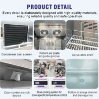 LCD-12 Commerciële Verticale Dubbele Temperatuur Koelkast 4-Deurs voor Slagerij, Vleeswinkel, Vleeskoelopslag, Cateringbenodigdheden