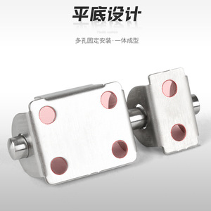 Loquet de porte à double tête en acier inoxydable, design minimaliste épaissi pour portes de chambre, d'armoire et de cour - Product Image 4