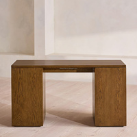 Bureau en chêne américain de qualité supérieure, table de bureau artisanale à motif losanges, ensemble de mobilier central de luxe pour espace de travail