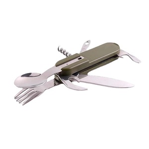 <span class=keywords><strong>Couteau</strong></span>, <span class=keywords><strong>fourchette</strong></span>, cuillère, ouvre-bouteille, vert militaire pliant Portable en acier inoxydable Camping pique-nique couverts <span class=keywords><strong>couteau</strong></span> <span class=keywords><strong>fourchette</strong></span> cuillère ouvre-bouteille couverts - Product Image 5