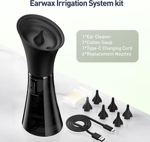 Kit penghilang kotoran telinga, penghilang kotoran telinga elektrik dapat diisi ulang dengan sistem irigasi telinga dengan tangki pembersih dan kotoran dan 4 Mode Bersih - Product Image 6
