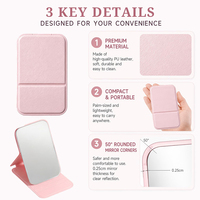 14 mini-miroirs roses en vrac avec design compact pliable, miroir de maquillage portable, idéal pour un usage quotidien, cadeaux pour fêtes