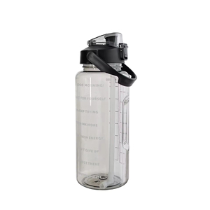 Botella de Agua Deportiva de 2 Litros con Logotipo Personalizado, Ecológica, con Diseño de Dibujos Animados, Marcador de Tiempo, Gran Capacidad, Medio Galón, Plástico Transparente - Product Image 3