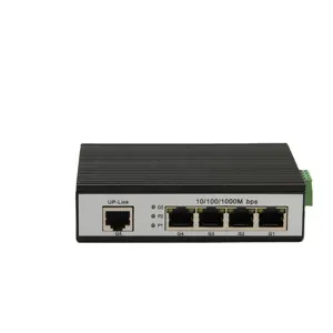 Commutateur de réseau de commutateur Ethernet à fibre optique modèle 5 10/100/1000M Port RJ45 Rail DIN - Product Image 1