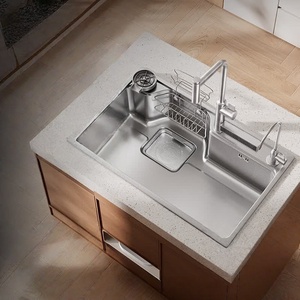 <b>Large</b> single-slot 304 stainless steel kitchen sink with integrated slag cornucopia sink - Product Image 1