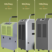 Déshumidificateur industriel commercial 60L/jour 220V pour entrepôt et sous-sol, avec affichage intelligent et dégivrage automatique, pour grandes surfaces