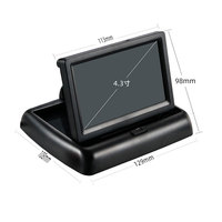 Pantalla TFT plegable HD de 4,3 pulgadas, Monitor de vista trasera de coche, LCD de marcha atrás para uso en vehículos y pantalla de Monitor de asiento trasero