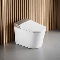Toilet Bidet Pintar Modern Mewah Premium Aktivasi Suara Anti-Cipratan Pelindung Busa Radar Tutup Otomatis Tanpa Sentuh Pembilas Kaki