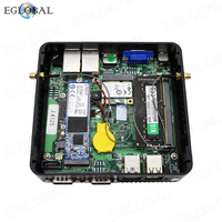 Nouveaux mini-PC barebone avec processeur Celeron J4125/J4105/N4100 en option, version DDR4, prise en charge de la double LAN, HD VGA, 2RS232, WIN10, mini-PC de poche