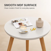Bureau d'ordinateur moderne avec plateau rond en MDF et structure trépied pour la maison, le bureau, l'angle d'étude, le salon, décoration de meubles
