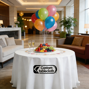 अनुकूलन राउंड पॉलिएस्टर टेबलटाट कपड़े धोने योग्य उपयोग शादियों के समारोहों के लिए पुनः उपयोग किया जा सकता है - Product Image 4