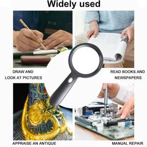<span class=keywords><strong>Loupe</strong></span> éclairée <span class=keywords><strong>Loupe</strong></span> portative 10X avec 12 lumières LED, <span class=keywords><strong>Loupe</strong></span> en verre à grande lentille <span class=keywords><strong>pour</strong></span> la réparation de lecture - Product Image 2