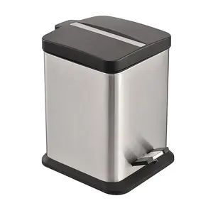 Available for satin and mirror 410 Stainless steel trash bin outdoor pedal outdoor garbage bin