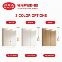Fullkenlight Armoire de salle de bain intelligente de luxe avec miroir LED mural moderne anti-buée et capteur tactile
