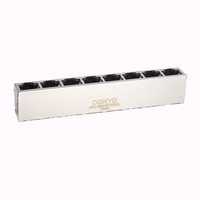 Connecteurs Ethernet RJ45 8 ports 8 broches 1000 BASE-T Cat5e Cat5, Jack Modulaire Blindé Femelle, Plaqué Or, PBT Noir