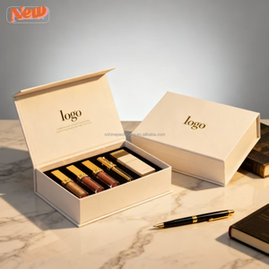 Tùy chỉnh hình chữ nhật vàng dập đặt 6 Hộp quà tặng hoa bao bì giấy với nắp vàng có sẵn - Product Image 4
