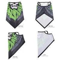 Pañuelo Deportivo Multiusos para el Cuello, Transpirable, con Protección Solar, Diseño de Calavera Triangular, Velo Protector Solar de Seda Helada