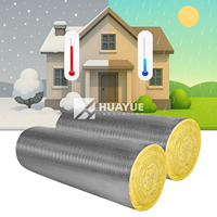 Rouleau d'isolation acoustique et thermique en fibre de verre ignifuge, avec feuille d'aluminium, pour toiture et isolation des bâtiments métalliques