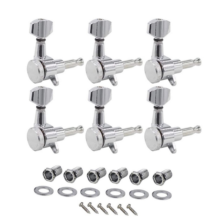 Set 6 Meccaniche Sigillate Per Chitarra In Nero – 3L3R, In Lega Di Zinco, Per Chitarra Acustica, Elettrica O Classica