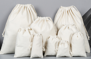 Bolsa de Algodón Muselina Personalizada para Viaje, Bolsa Pequeña de Tela Calicó Blanca con Cordón, Bolsa de Algodón con Cordón para Zapatos - Product Image 2