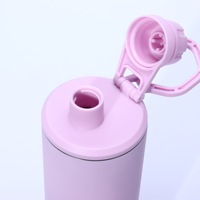 Bouteille d'eau isotherme personnalisée avec logo, 20 oz, en acier inoxydable, avec couvercle à poignée, anti-fuite, bouteille de sport pour gravure au laser