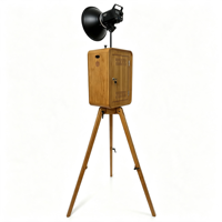 Photo Booth Lipat Kayu dengan Tripod, Pemotretan Multi-sudut, Kompatibel dengan Kebanyakan iPad & Kamera untuk Acara