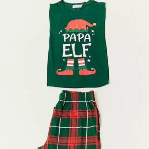 Nouveaux Ensembles de Pyjamas de Noël en Coton Grande Taille Famille, Pyjamas Rouges Verts Père Noël Joyeux Noël, Pyjamas de Noël Assortis pour la Famille - Product Image 5