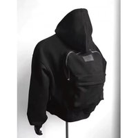 Sweat-shirt polaire zippé pour homme, couleur unie, avec poche 3D style sac à dos, tendance, décontracté, vente en gros