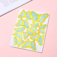 Décoration de gâteau papillon en papier doré imprimé couleur, pour anniversaire, remise de diplôme, carte de gâteau, outils de décoration de gâteau à insérer