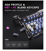 Clavier de jeu mécanique sans fil GravaStar Mercury K1 Pro 75% Tri-mode Gasket Hot Swappable en alliage d'aluminium RGB 8000mAh