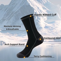 Chaussettes mi-mollet en laine mérinos d'hiver, épaisses, thermiques, chaudes, antidérapantes, respirantes pour le ski, pour hommes et femmes